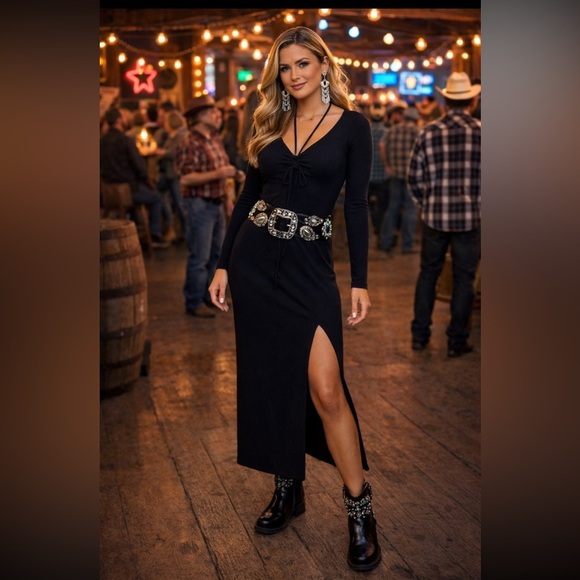 Anthropologie Dresses & Skirts - Anthropologie NWT Tie-Front MIDI Black Dress Size S.